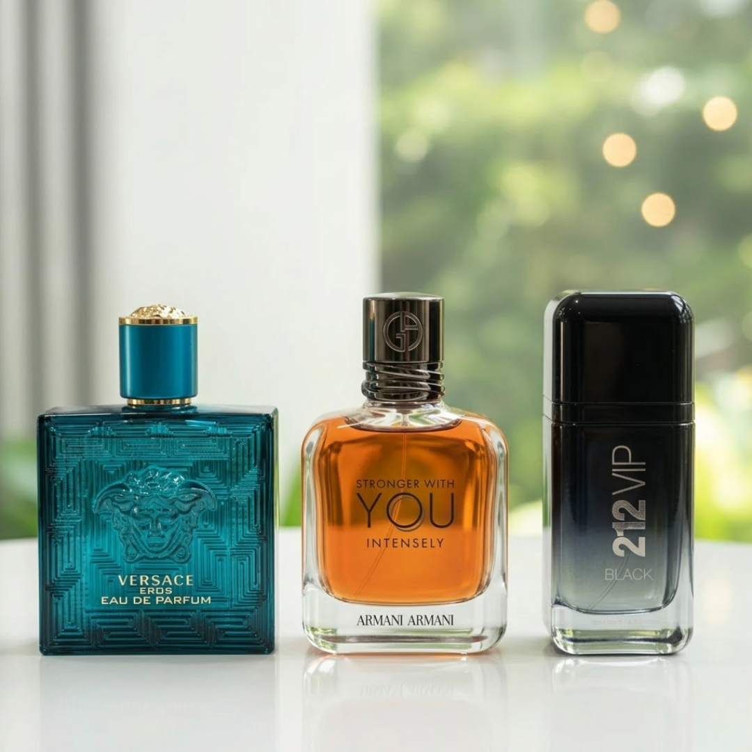Combo de 3 perfumes - Eros, Intensely, 212 Black